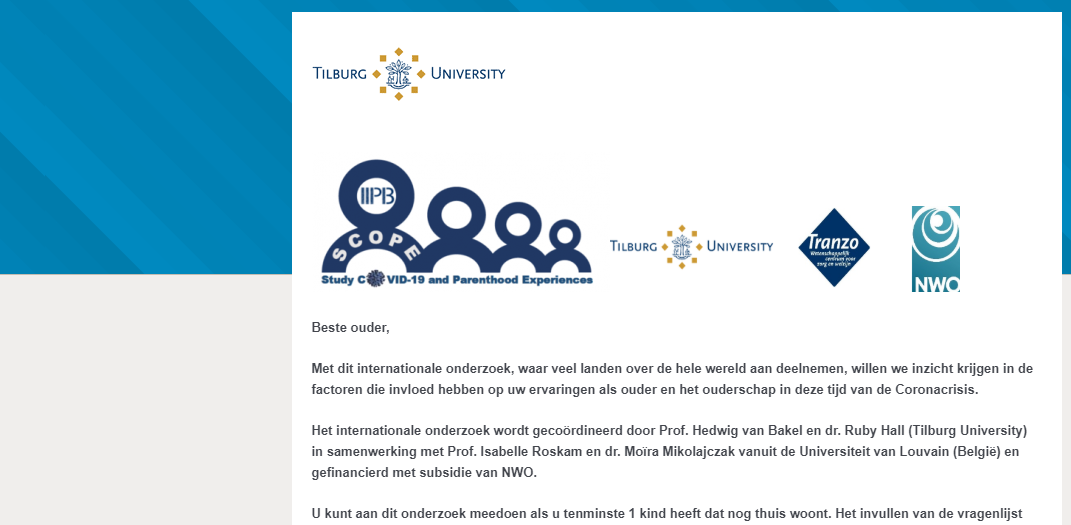 Onderzoek ouderschap en Covid-19